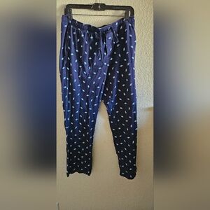 Navy Blue Patterned Pants